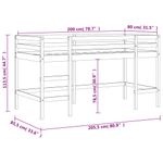 Casa si Gradina - Mobilier - Paturi si accesorii - Paturi - Pat etajat de copii cu scara, alb, 80x200 cm, lemn masiv pin - Infinity.ro