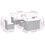 Casa si Gradina - Gradina si terasa - Mobilier exterior - Seturi mobila gradina - Set canapele de gradina, 9 piese, cu perne, gri, poliratan - Infinity.ro