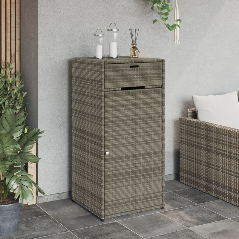 Casa si Gradina - Gradina si terasa - Mobilier exterior - Dulapuri si lazi depozitare exterior - Dulap depozitare de gradina, gri, 55x55x111 cm, poliratan - Infinity.ro