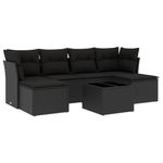 Casa si Gradina - Gradina si terasa - Mobilier exterior - Seturi mobila gradina - Set canapele de gradina cu perne, 7 piese, negru, poliratan - Infinity.ro