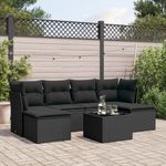 Casa si Gradina - Gradina si terasa - Mobilier exterior - Seturi mobila gradina - Set canapele de gradina cu perne, 7 piese, negru, poliratan - Infinity.ro