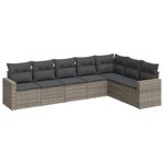 Casa si Gradina - Gradina si terasa - Mobilier exterior - Seturi mobila gradina - Set canapele de gradina, 7 piese, cu perne, gri, poliratan - Infinity.ro