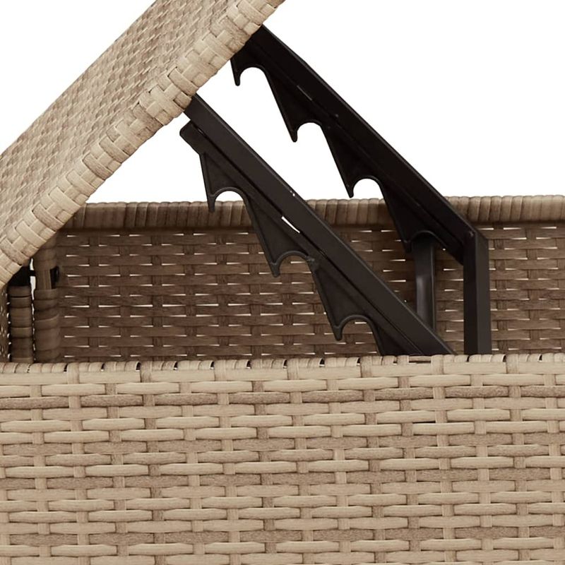 Casa si Gradina - Gradina si terasa - Mobilier exterior - Scaune si sezlonguri gradina - Taburet de gradina cu pernă, bej, 55x55x37 cm, poliratan, bej și gri, model fără depozitare - Infinity.ro