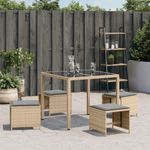Casa si Gradina - Gradina si terasa - Mobilier exterior - Scaune si sezlonguri gradina - Scaune de gradina cu perne 4 buc. mix bej 41x41x36 cm poliratan - Infinity.ro