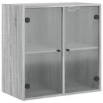 Casa si Gradina - Mobilier - Dulapuri si sifoniere - Dulapuri - Dulap de perete cu usi din sticla, gri sonoma, 68x37x68,5 cm - Infinity.ro