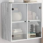 Casa si Gradina - Mobilier - Dulapuri si sifoniere - Dulapuri - Dulap de perete cu usi din sticla, gri sonoma, 68x37x68,5 cm - Infinity.ro