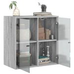 Casa si Gradina - Mobilier - Dulapuri si sifoniere - Dulapuri - Dulap de perete cu usi din sticla, gri sonoma, 68x37x68,5 cm - Infinity.ro