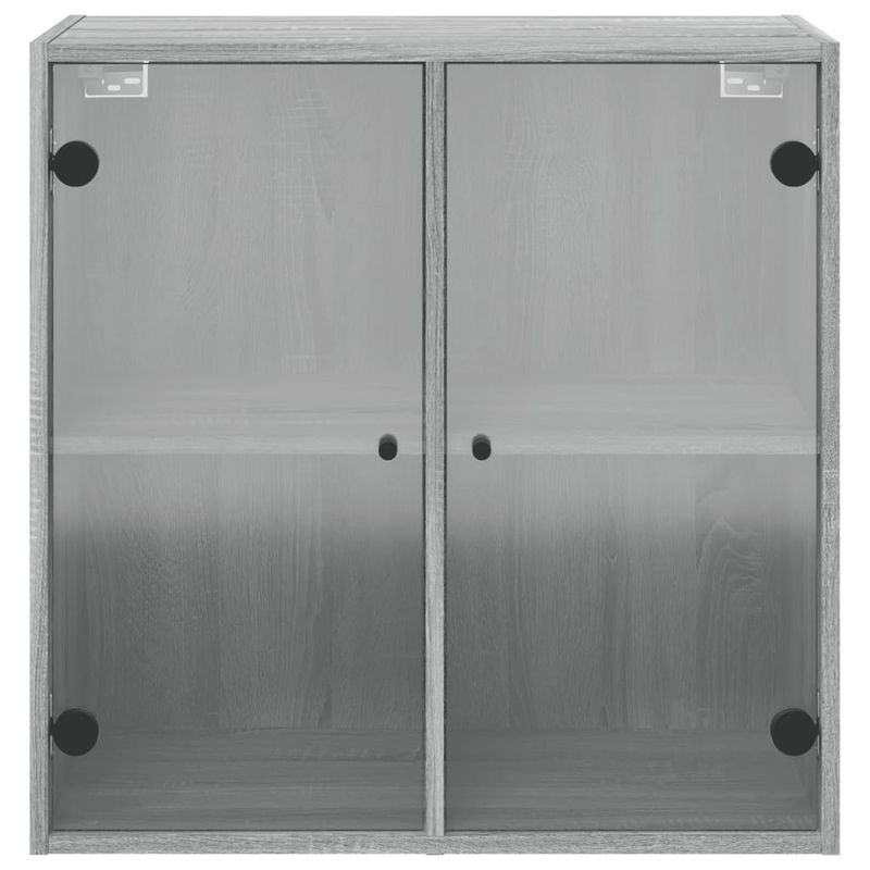 Casa si Gradina - Mobilier - Dulapuri si sifoniere - Dulapuri - Dulap de perete cu usi din sticla, gri sonoma, 68x37x68,5 cm - Infinity.ro