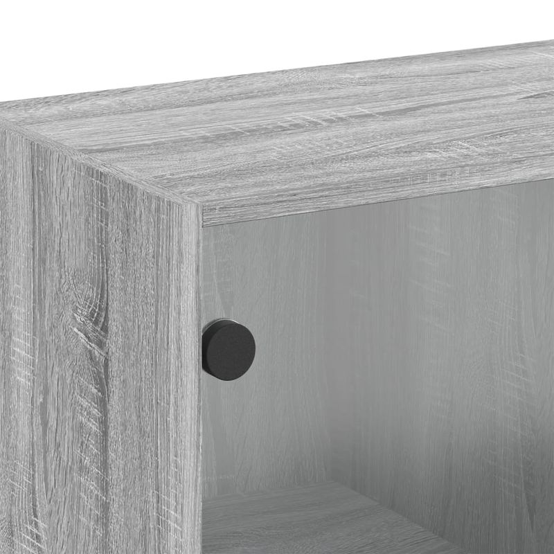Casa si Gradina - Mobilier - Dulapuri si sifoniere - Dulapuri - Dulap de perete cu usi din sticla, gri sonoma, 68x37x68,5 cm - Infinity.ro