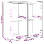 Casa si Gradina - Mobilier - Dulapuri si sifoniere - Dulapuri - Dulap de perete cu usi din sticla, gri sonoma, 68x37x68,5 cm - Infinity.ro