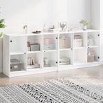Casa si Gradina - Mobilier - Biblioteci si rafturi - Biblioteci - Biblioteca cu usi, alb, 204x37x75 cm, lemn prelucrat - Infinity.ro