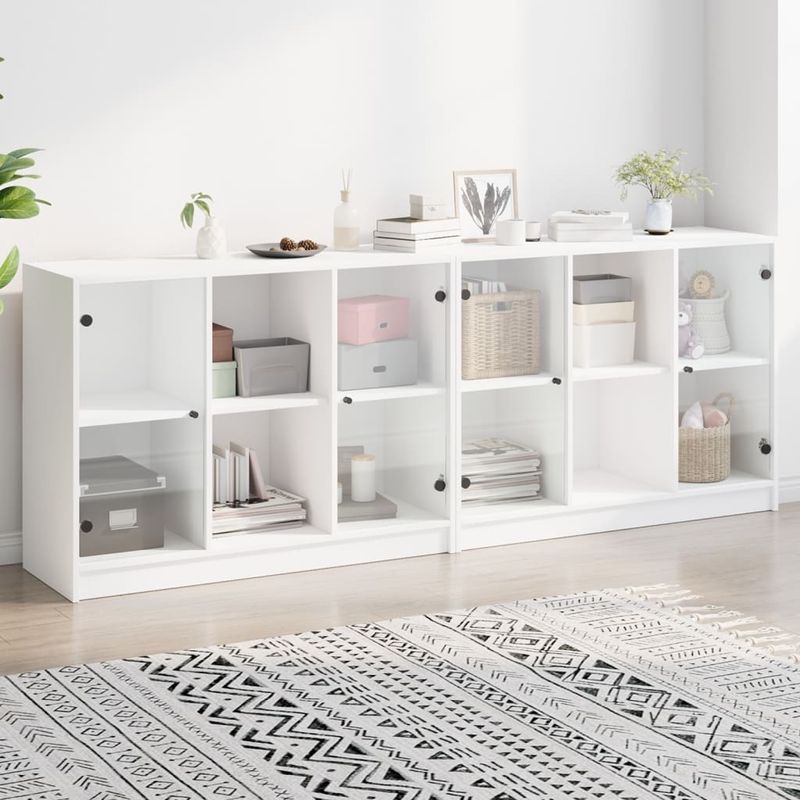 Casa si Gradina - Mobilier - Biblioteci si rafturi - Biblioteci - Biblioteca cu usi, alb, 204x37x75 cm, lemn prelucrat - Infinity.ro