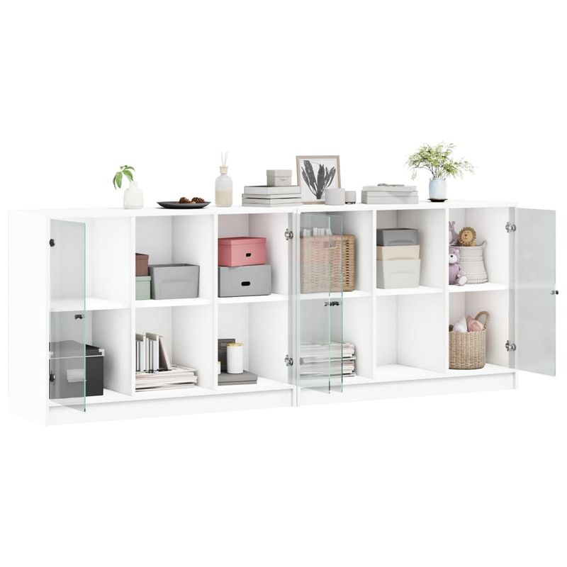 Casa si Gradina - Mobilier - Biblioteci si rafturi - Biblioteci - Biblioteca cu usi, alb, 204x37x75 cm, lemn prelucrat - Infinity.ro