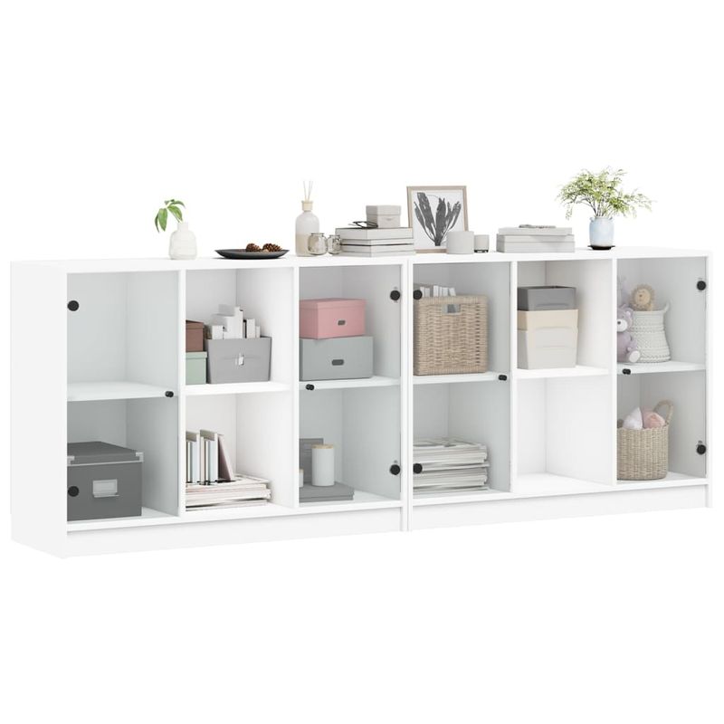 Casa si Gradina - Mobilier - Biblioteci si rafturi - Biblioteci - Biblioteca cu usi, alb, 204x37x75 cm, lemn prelucrat - Infinity.ro