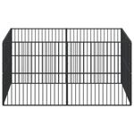Petshop - Accesorii petshop - Culcusuri si custi - Custi interior si exterior - Tarc pentru caini cu 8 panouri, negru, otel galvanizat, mărime 200x200x100 cm - Infinity.ro