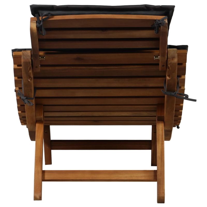 Casa si Gradina - Gradina si terasa - Mobilier exterior - Scaune si sezlonguri gradina - Sezlong cu saltea, gri inchis, lemn masiv acacia - Infinity.ro