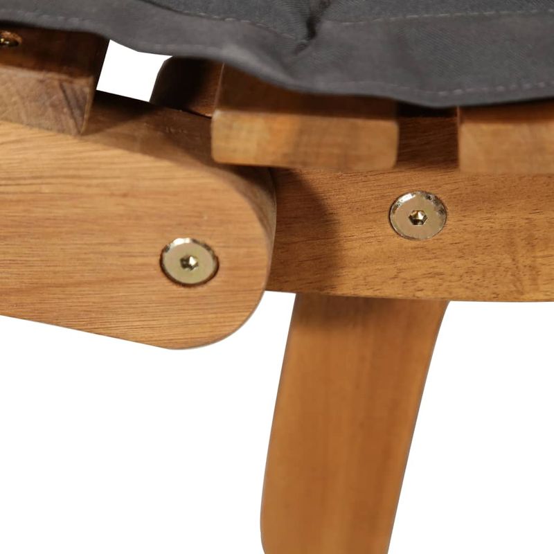 Casa si Gradina - Gradina si terasa - Mobilier exterior - Scaune si sezlonguri gradina - Sezlong cu saltea, gri inchis, lemn masiv acacia - Infinity.ro