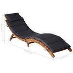 Casa si Gradina - Gradina si terasa - Mobilier exterior - Scaune si sezlonguri gradina - Sezlong cu saltea, gri inchis, lemn masiv acacia - Infinity.ro