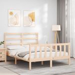 Casa si Gradina - Mobilier - Paturi si accesorii - Paturi - Cadru de pat cu tablie single mic, 120x200 cm, lemn masiv - Infinity.ro