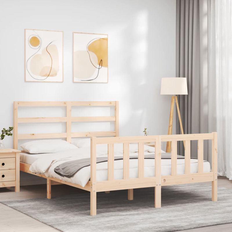 Casa si Gradina - Mobilier - Paturi si accesorii - Paturi - Cadru de pat cu tablie single mic, 120x200 cm, lemn masiv - Infinity.ro