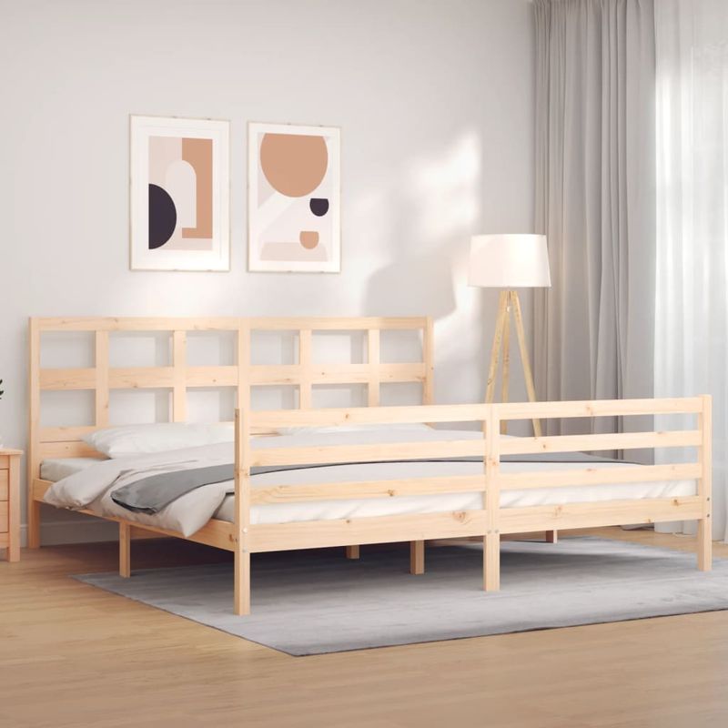 Casa si Gradina - Mobilier - Paturi si accesorii - Paturi - Cadru de pat cu tablie single mic, lemn masiv de pin - Infinity.ro