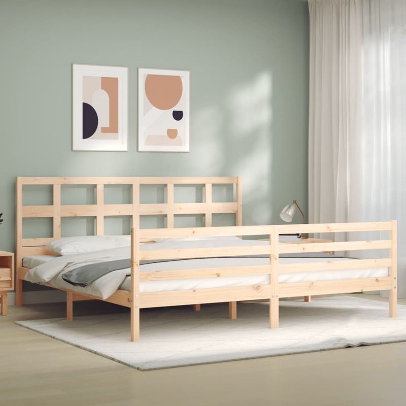 Casa si Gradina - Mobilier - Paturi si accesorii - Paturi - Cadru de pat cu tablie single mic, lemn masiv de pin - Infinity.ro