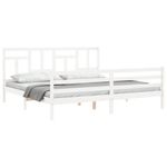 Casa si Gradina - Mobilier - Paturi si accesorii - Paturi - Cadru de pat cu tablie single mic, alb, lemn masiv - Infinity.ro
