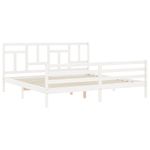Casa si Gradina - Mobilier - Paturi si accesorii - Paturi - Cadru de pat cu tablie single mic, alb, lemn masiv - Infinity.ro