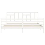 Casa si Gradina - Mobilier - Paturi si accesorii - Paturi - Cadru de pat cu tablie single mic, alb, lemn masiv - Infinity.ro