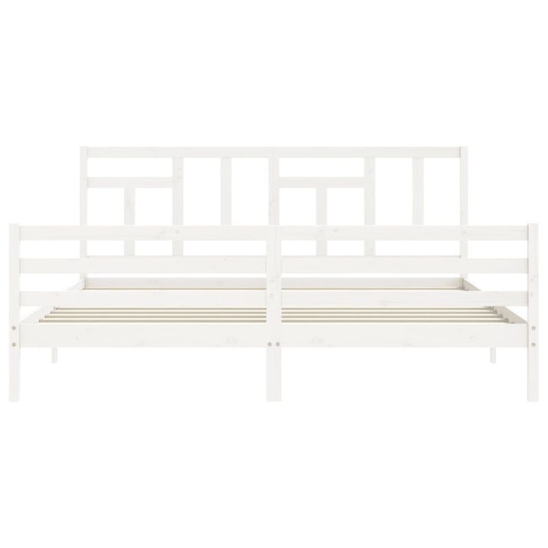 Casa si Gradina - Mobilier - Paturi si accesorii - Paturi - Cadru de pat cu tablie single mic, alb, lemn masiv - Infinity.ro