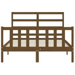 Casa si Gradina - Mobilier - Paturi si accesorii - Paturi - Cadru de pat cu tablie single mic, maro miere, 120x200 cm, lemn masiv - Infinity.ro
