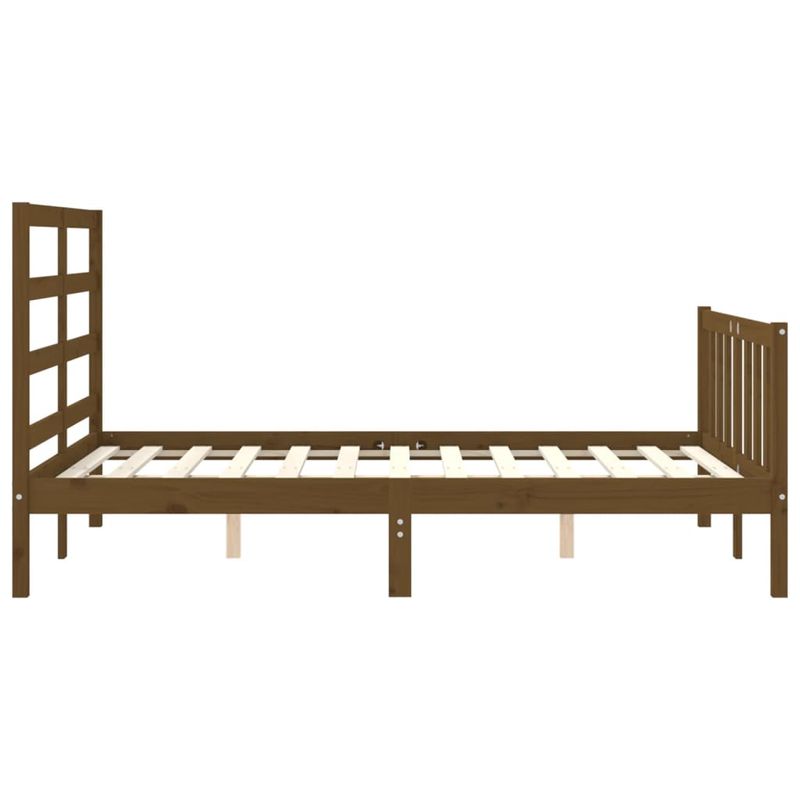 Casa si Gradina - Mobilier - Paturi si accesorii - Paturi - Cadru de pat cu tablie single mic, maro miere, 120x200 cm, lemn masiv - Infinity.ro