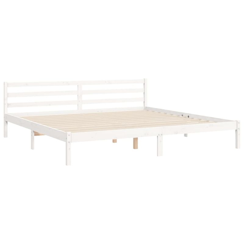 Casa si Gradina - Mobilier - Paturi si accesorii - Paturi - Cadru de pat cu tablie single mic, alb, lemn masiv - Infinity.ro