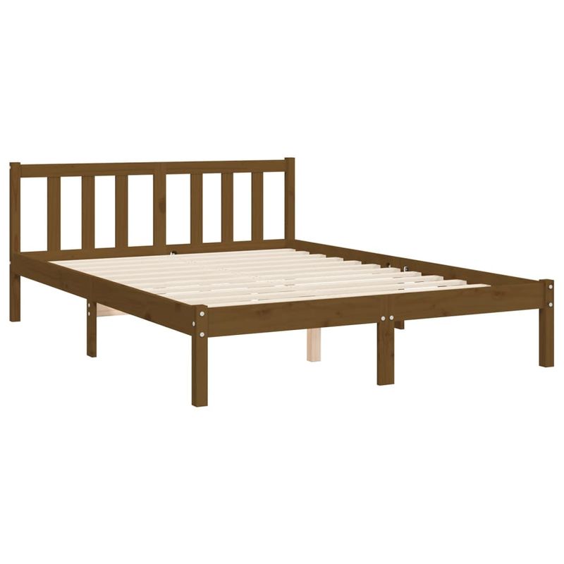 Casa si Gradina - Mobilier - Paturi si accesorii - Paturi - Cadru de pat cu tablie single mic, maro miere, 120x200 cm, lemn masiv - Infinity.ro