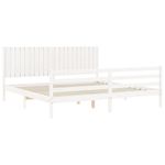 Casa si Gradina - Mobilier - Paturi si accesorii - Paturi - Cadru de pat cu tablie, alb, lemn masiv - Infinity.ro