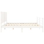 Casa si Gradina - Mobilier - Paturi si accesorii - Paturi - Cadru de pat cu tablie, alb, lemn masiv - Infinity.ro