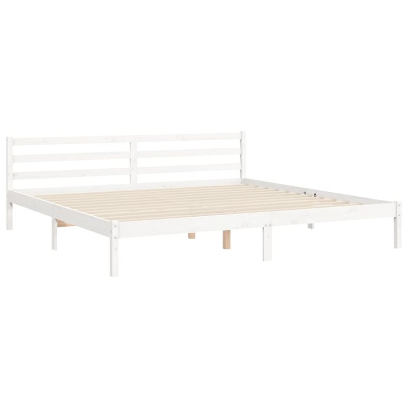 Casa si Gradina - Mobilier - Paturi si accesorii - Paturi - Cadru de pat cu tablie, alb, lemn masiv - Infinity.ro
