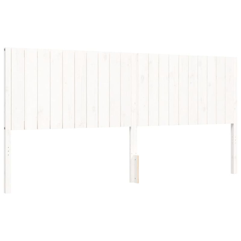 Casa si Gradina - Mobilier - Paturi si accesorii - Paturi - Cadru de pat cu tablie, alb, lemn masiv - Infinity.ro