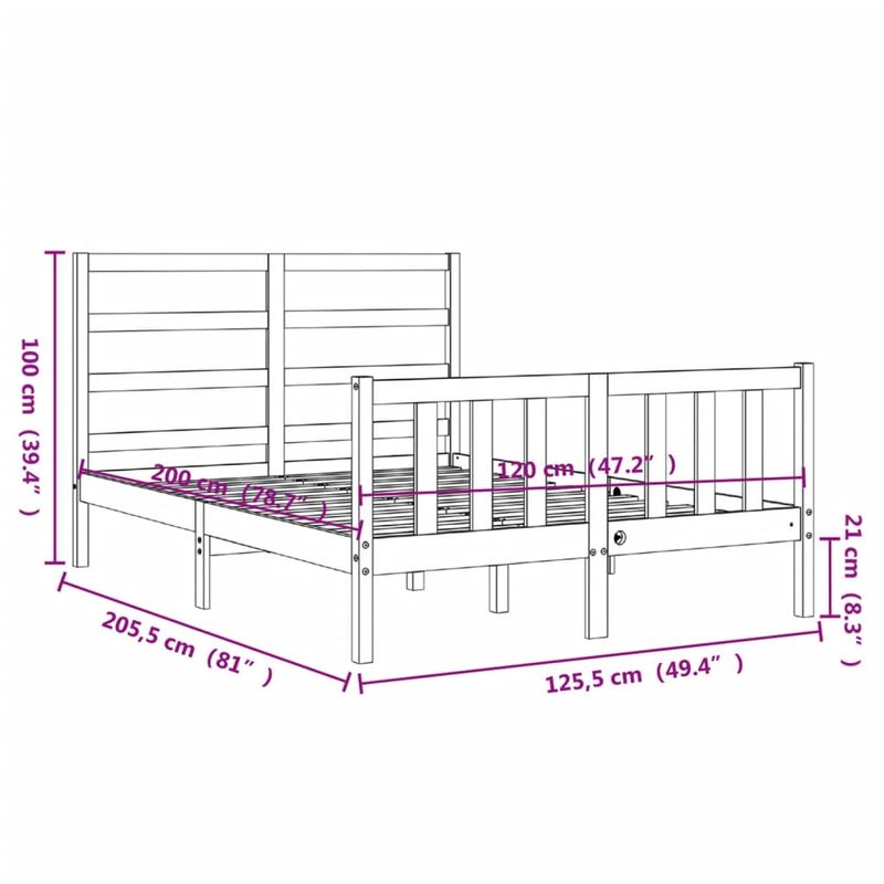Casa si Gradina - Mobilier - Paturi si accesorii - Paturi - Cadru de pat cu tablie single mic, maro miere, 120x200 cm, lemn masiv - Infinity.ro