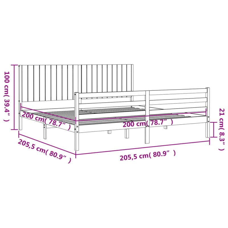 Casa si Gradina - Mobilier - Paturi si accesorii - Paturi - Cadru de pat cu tablie, alb, lemn masiv - Infinity.ro