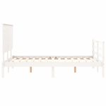Casa si Gradina - Mobilier - Paturi si accesorii - Paturi - Cadru de pat cu tablie single mic, alb, 140x200 cm, lemn masiv - Infinity.ro