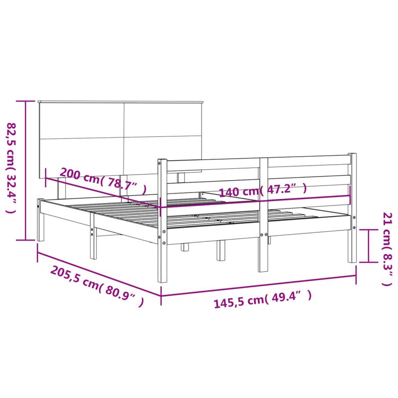 Casa si Gradina - Mobilier - Paturi si accesorii - Paturi - Cadru de pat cu tablie single mic, alb, 140x200 cm, lemn masiv - Infinity.ro