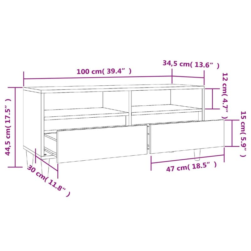 Casa si Gradina - Mobilier - Comode si corpuri - Comode - Comoda TV, alb, 100x34,5x44,5 cm, lemn prelucrat - Infinity.ro