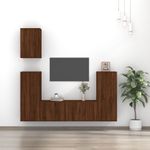 Casa si Gradina - Mobilier - Seturi de mobilier - Seturi living - Set dulap TV, 5 piese, stejar maro, lemn prelucrat - Infinity.ro