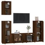 Casa si Gradina - Mobilier - Seturi de mobilier - Seturi living - Set dulap TV, 5 piese, stejar maro, lemn prelucrat - Infinity.ro