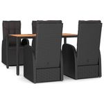 Casa si Gradina - Gradina si terasa - Mobilier exterior - Scaune si sezlonguri gradina - Set mobilier de gradina cu perne, 5 piese, negru, poliratan - Infinity.ro