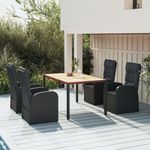 Casa si Gradina - Gradina si terasa - Mobilier exterior - Scaune si sezlonguri gradina - Set mobilier de gradina cu perne, 5 piese, negru, poliratan - Infinity.ro