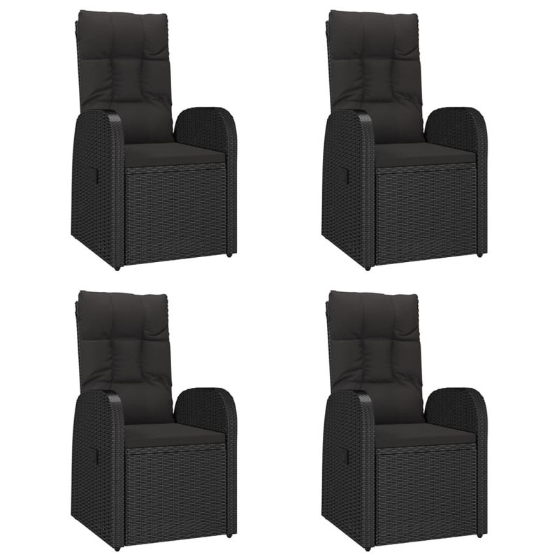 Casa si Gradina - Gradina si terasa - Mobilier exterior - Scaune si sezlonguri gradina - Set mobilier de gradina cu perne, 5 piese, negru, poliratan - Infinity.ro
