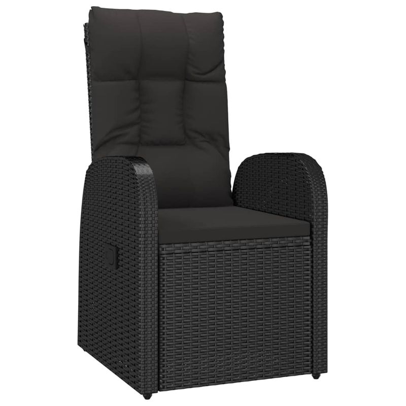 Casa si Gradina - Gradina si terasa - Mobilier exterior - Scaune si sezlonguri gradina - Set mobilier de gradina cu perne, 5 piese, negru, poliratan - Infinity.ro