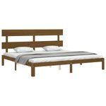 Casa si Gradina - Mobilier - Paturi si accesorii - Paturi - Cadru de pat cu tablie single mic, maro miere, 200x200 cm, lemn masiv - Infinity.ro